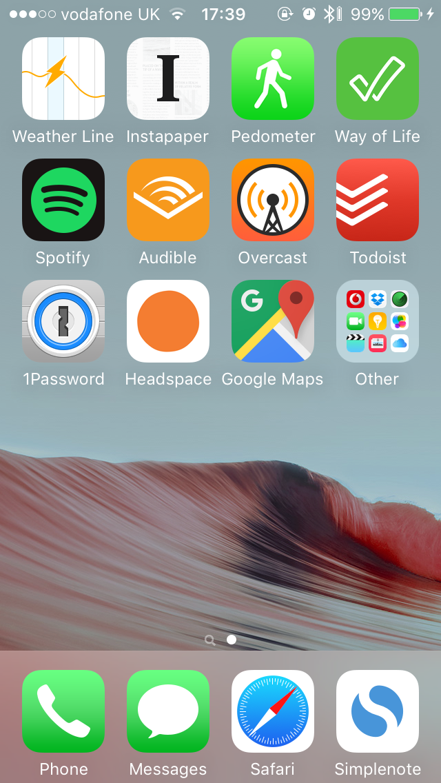 My iPhone home screen