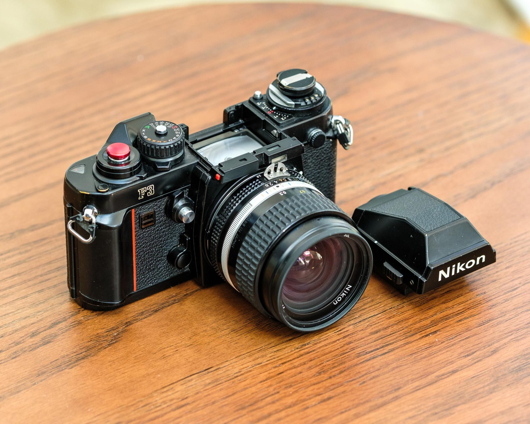 Nikon F3 with the prism removed